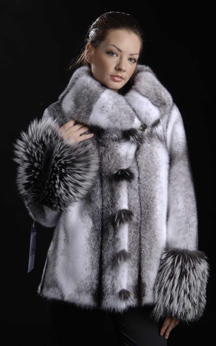 Stunning Black Cross Mink Jacket