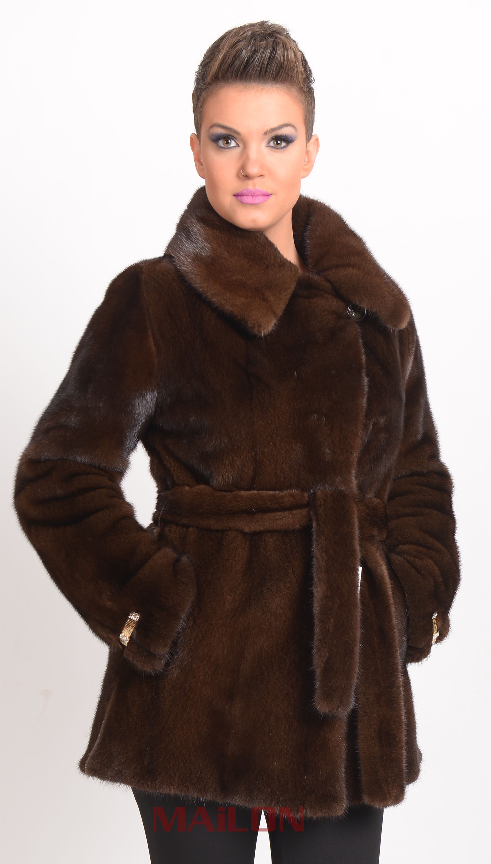 Demi Buff brown Mink jacket