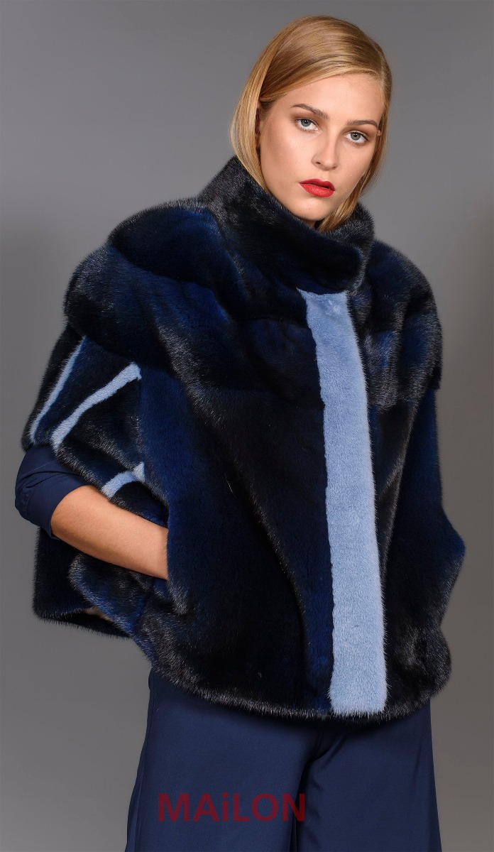 Brand New Exclusive Blue Mink Fur Jacket