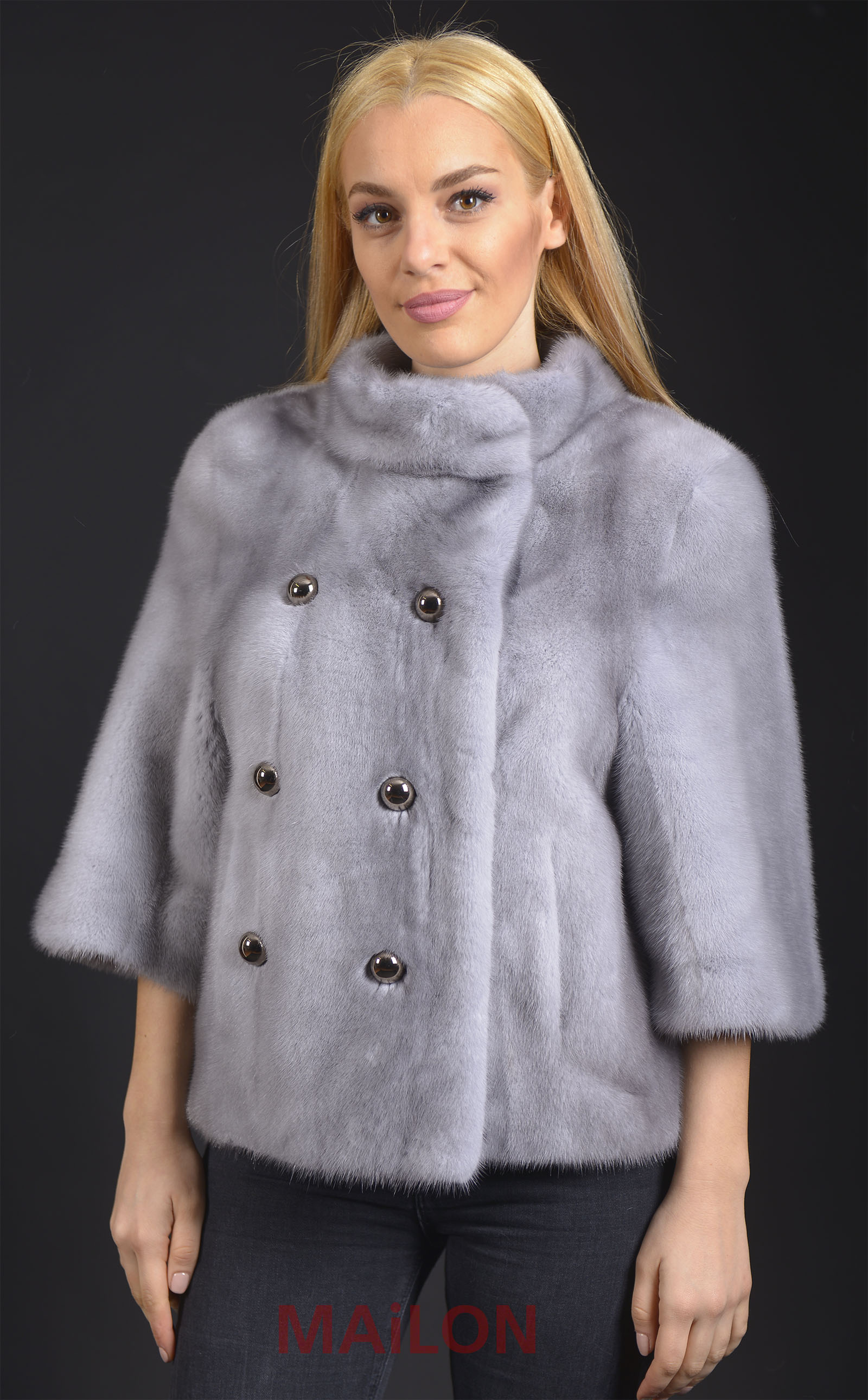 Short Sapphire Mink Fur Jacket