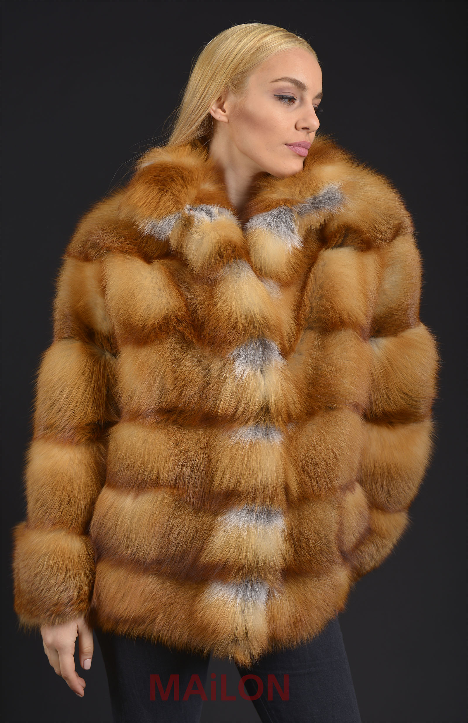 Canadian Red Fox Fur Jacket, Pelts across