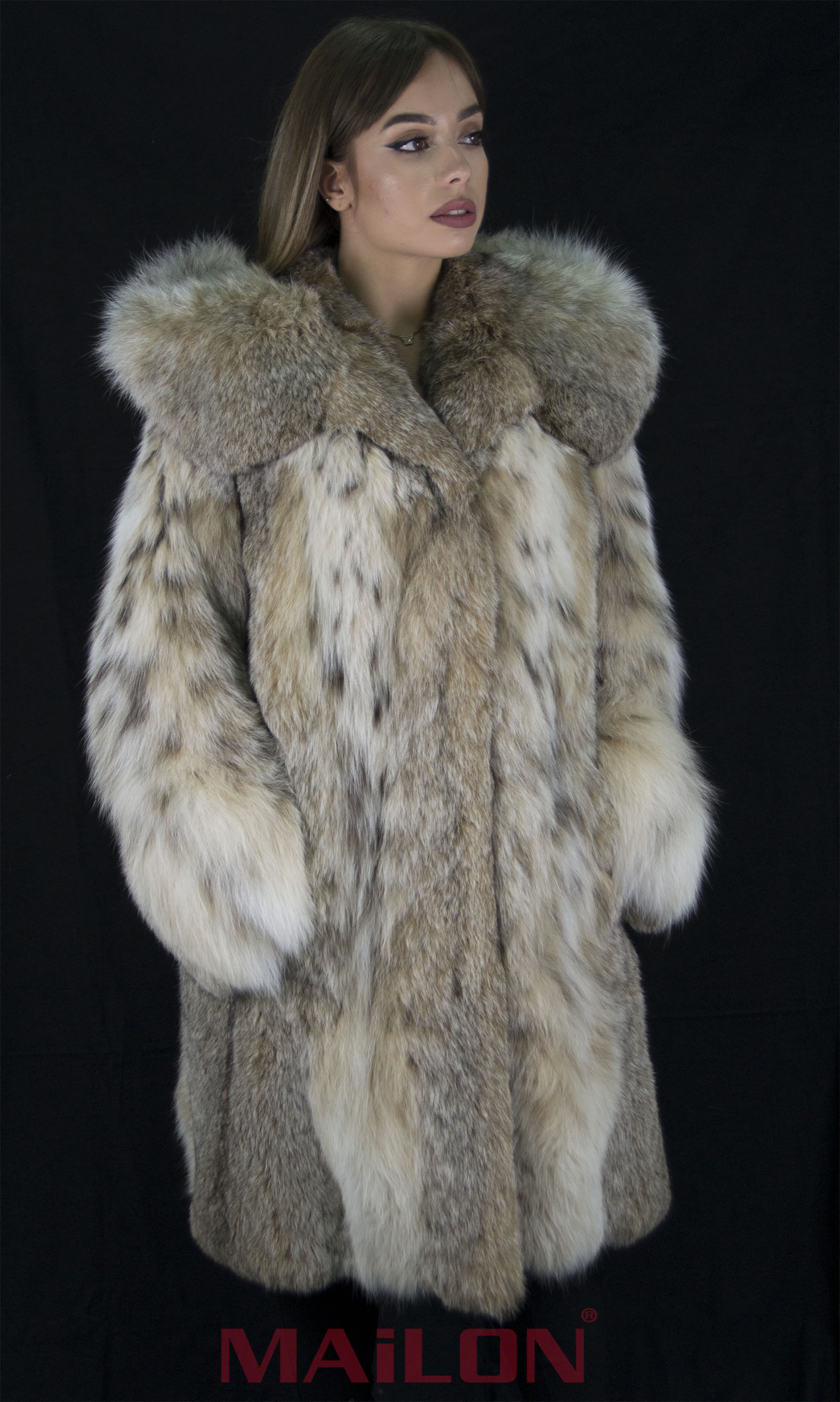 Canadian Lynx Fur coat with hood CITES