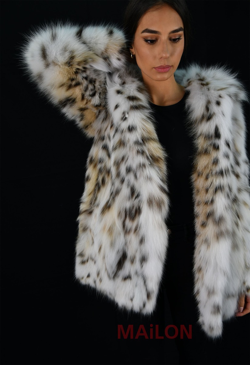 Lynx Cat (Bobcat) Fur jacket made of bellies - CITES