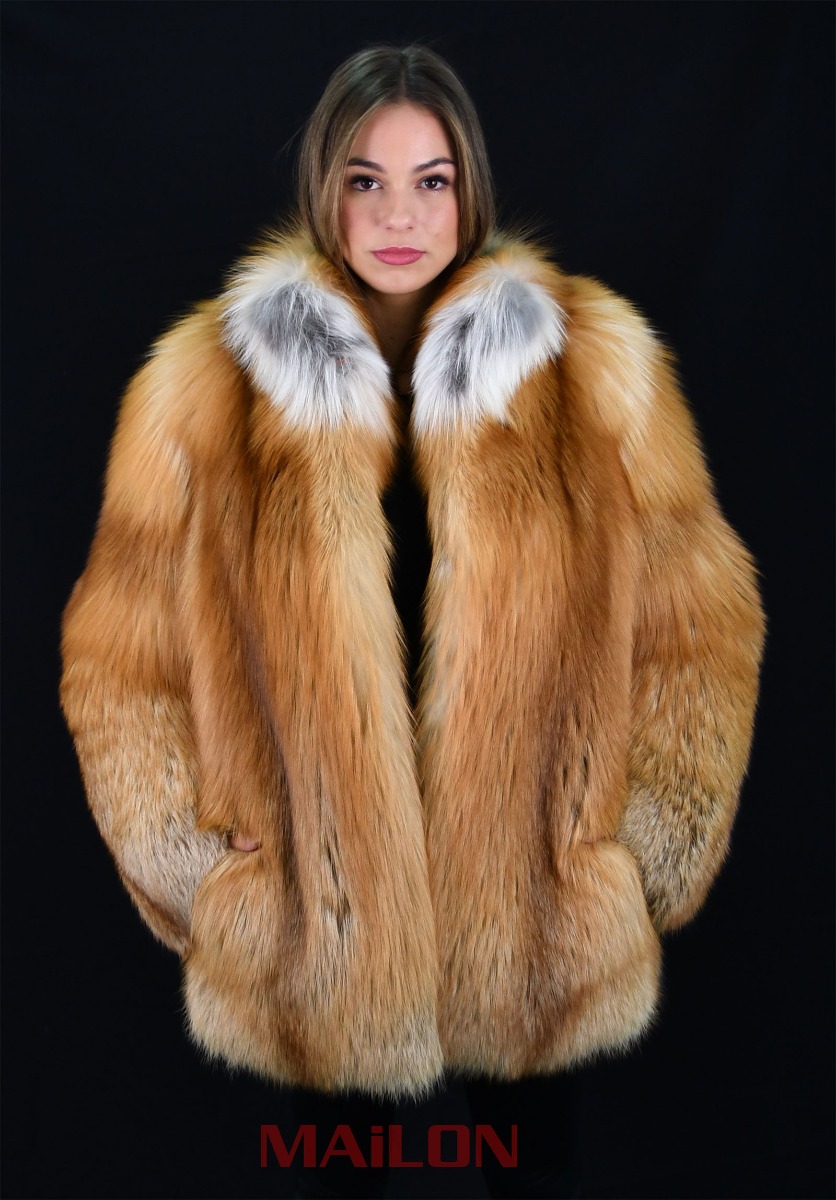 SAGA FURS Gold Fox Fur Jacket - Size Medium