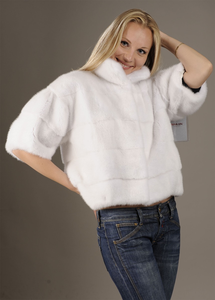 White Mink Fur bolero