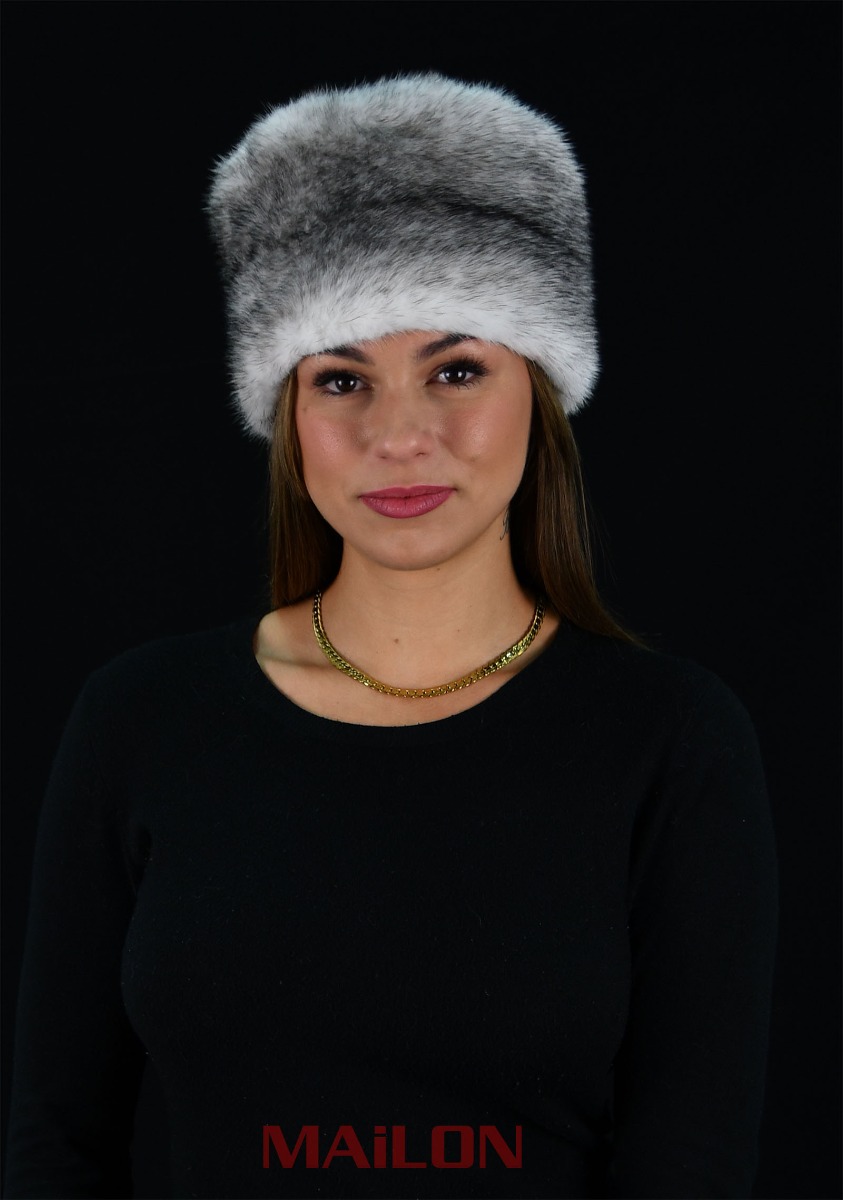 Black Cross Mink Fur Hat