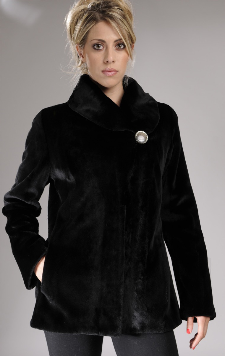 Sheared Black Mink fur jacket