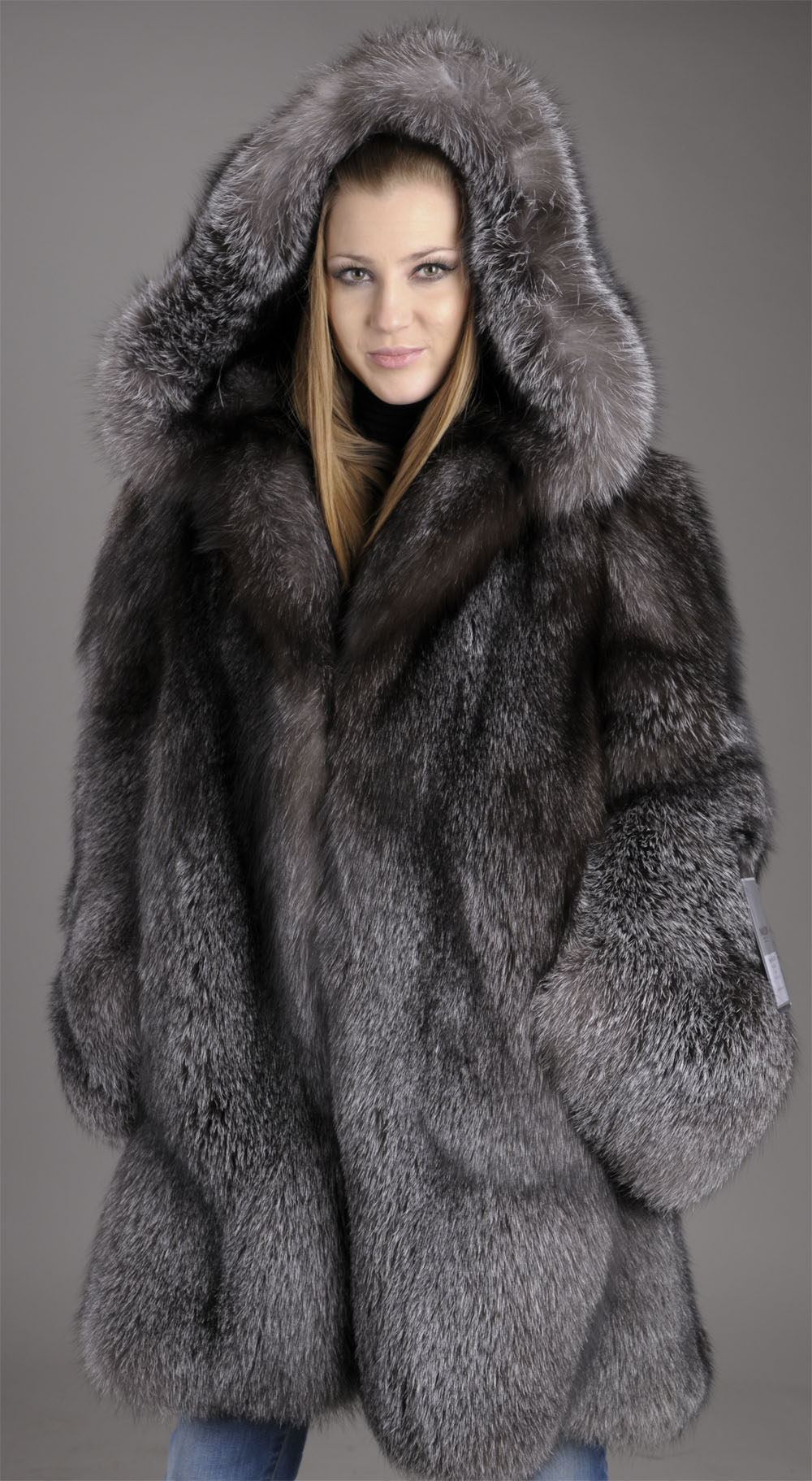 Blue Frost SAGA Fox coat parka hooded