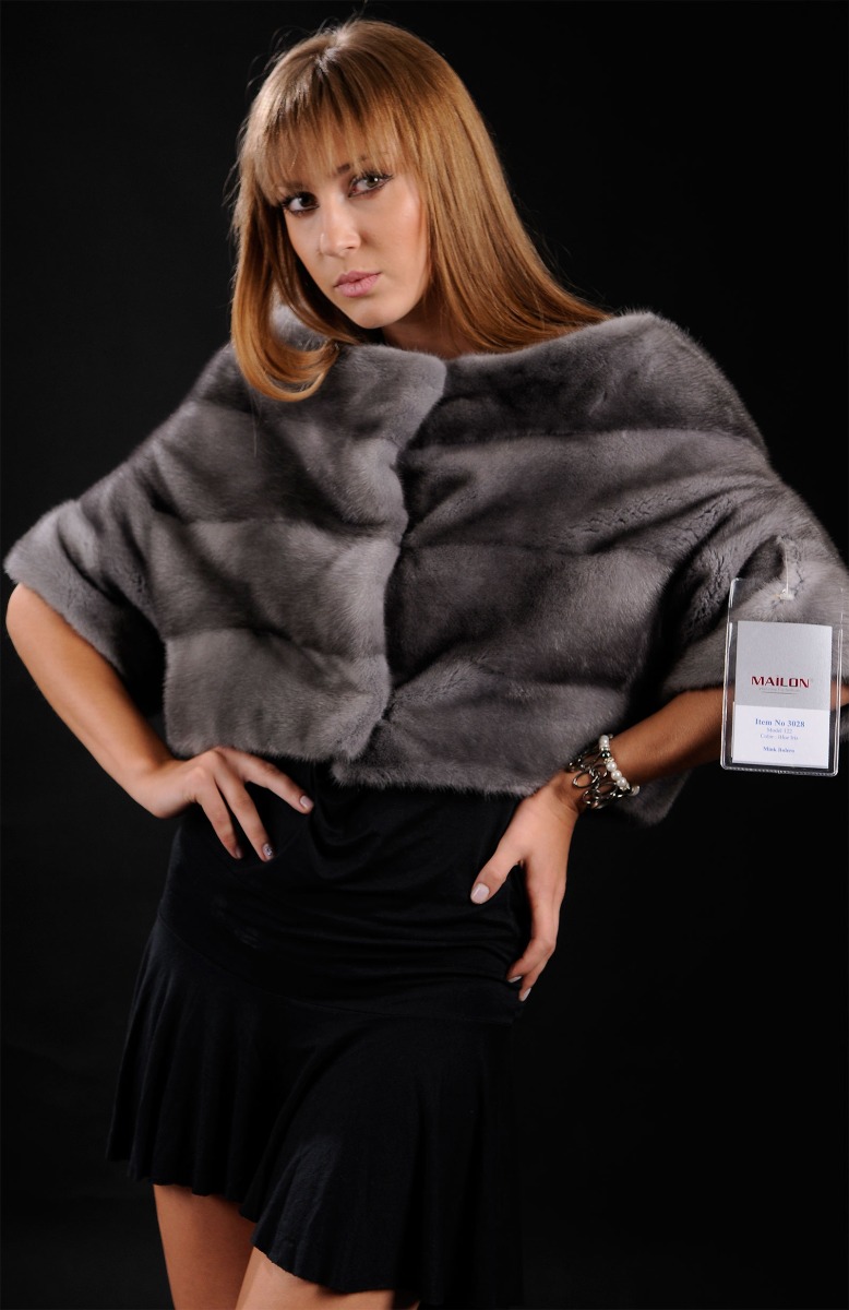 Blue Iris Mink Fur Bolero