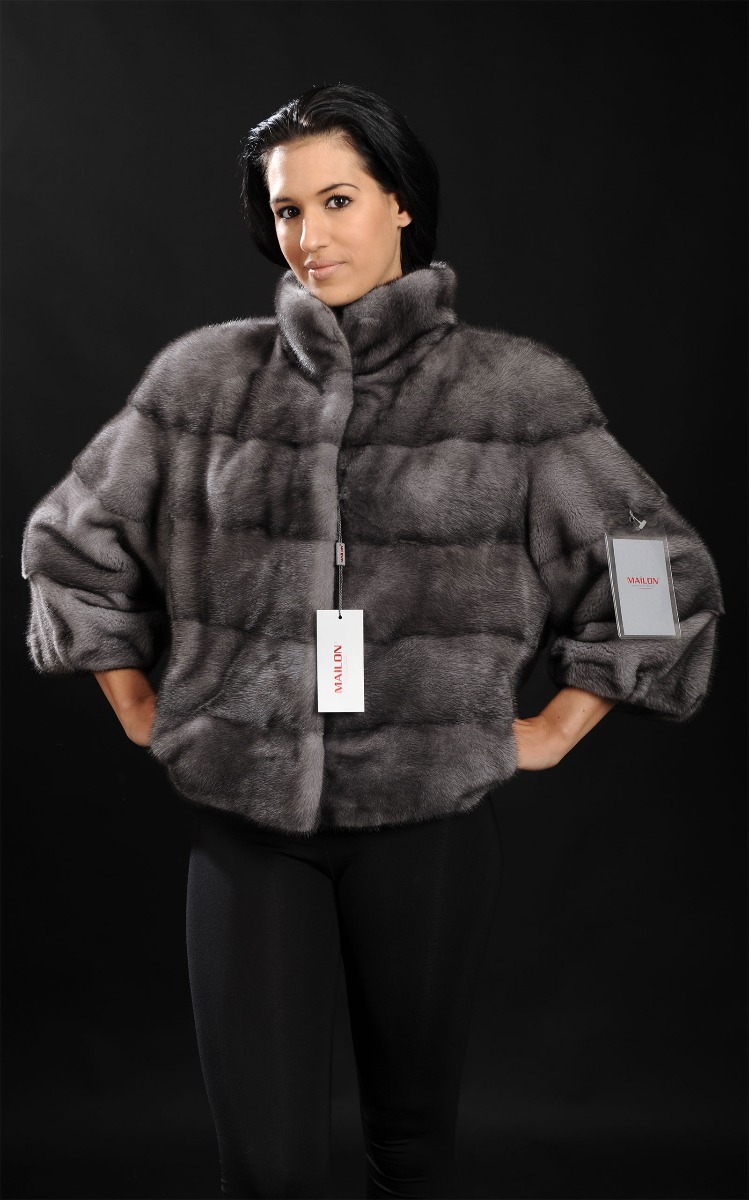 Blue Iris Mink Fur short Jacket