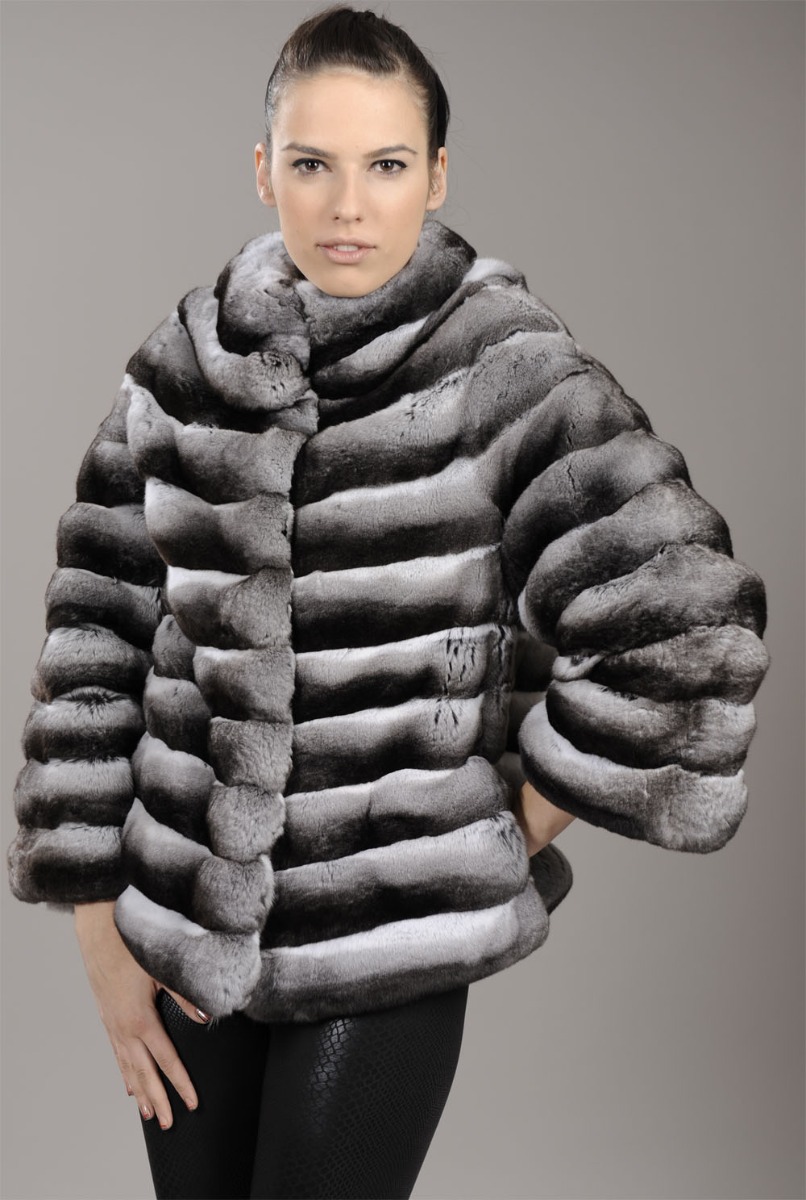 Real chinchilla fur jacket