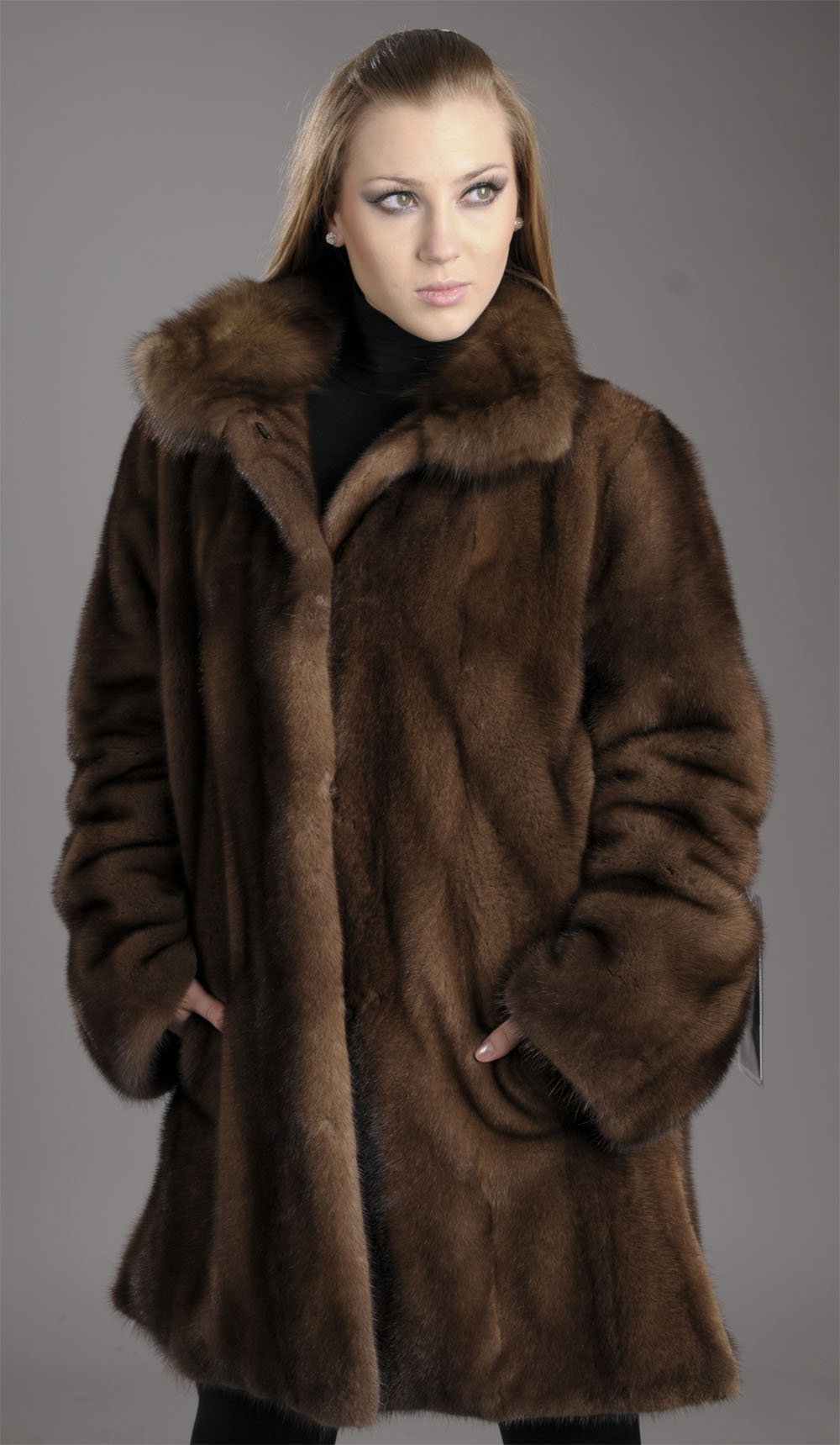 Demi Buff let out coat with Sable collar