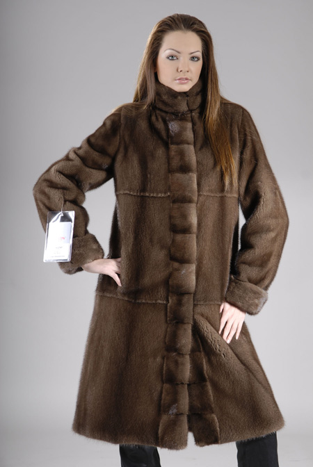Demi Buff knee length Mink Coat