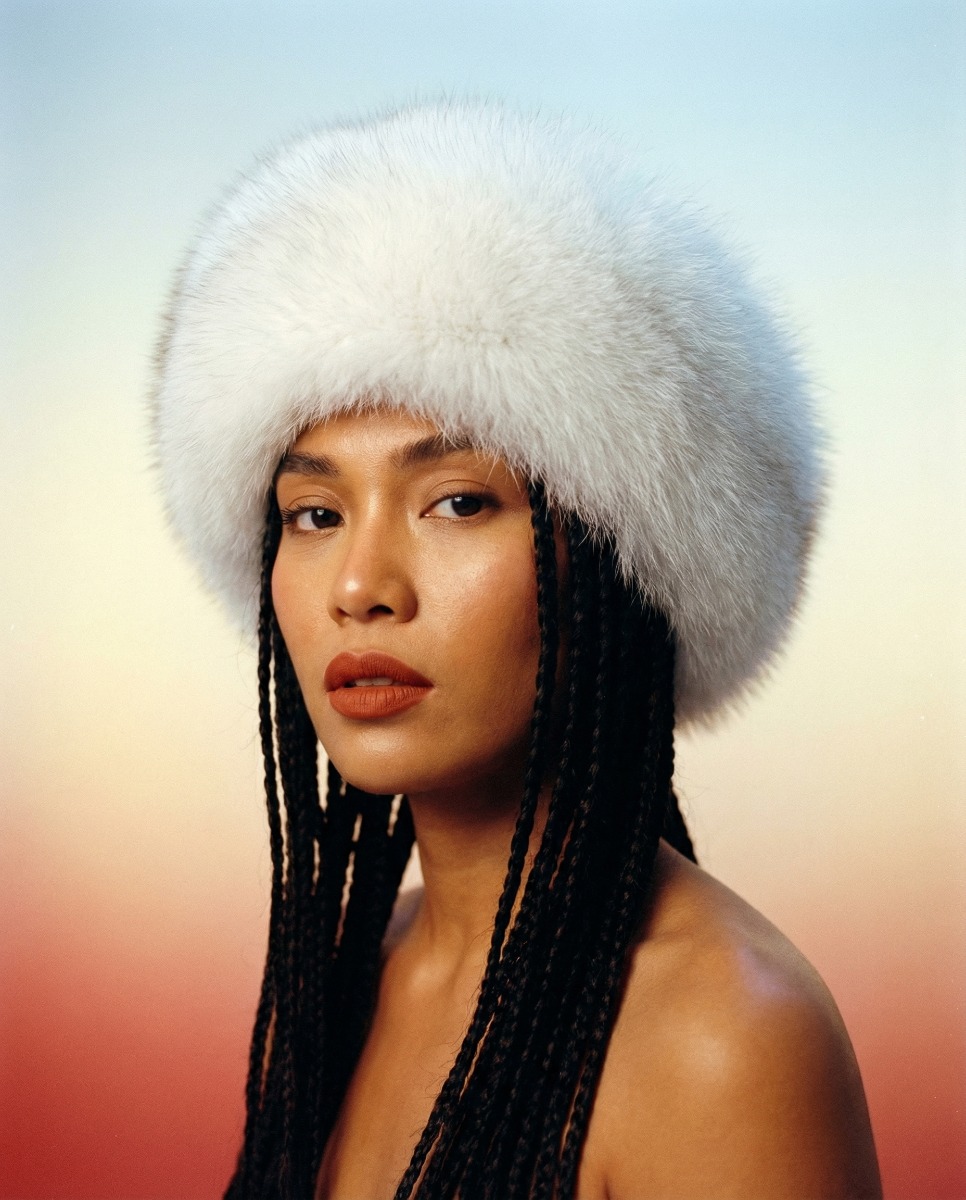 Blue Fox Fur Headband - One Size