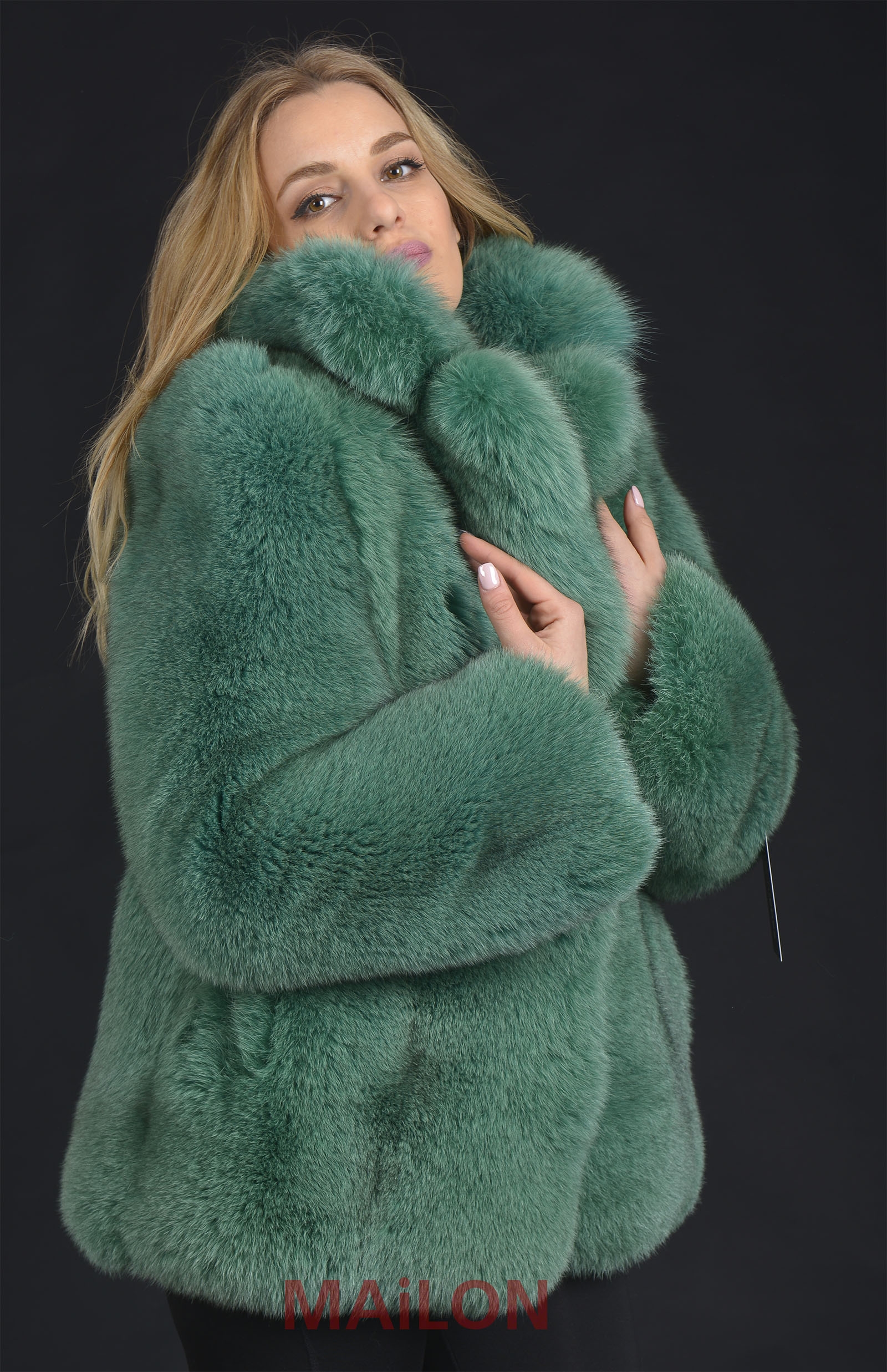 Green SAGA Fox Fur Jacket