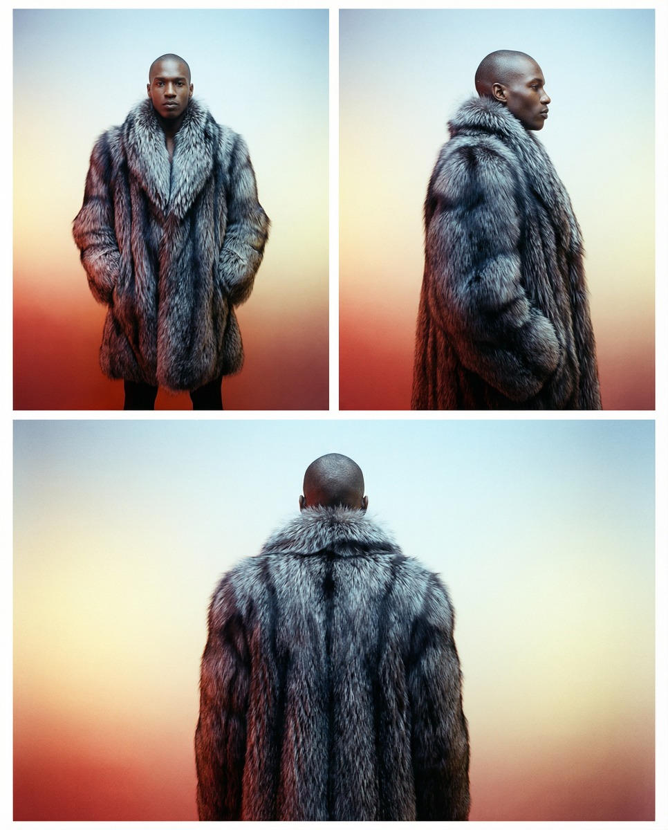 Mens Letout Silver Fox Fur Coat