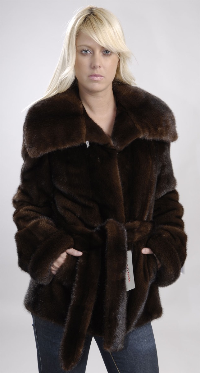 Dark brown Mahogany mink fur jacket