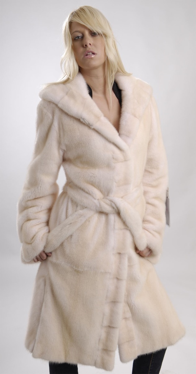 Hooded Pearl Rose Mink Coat