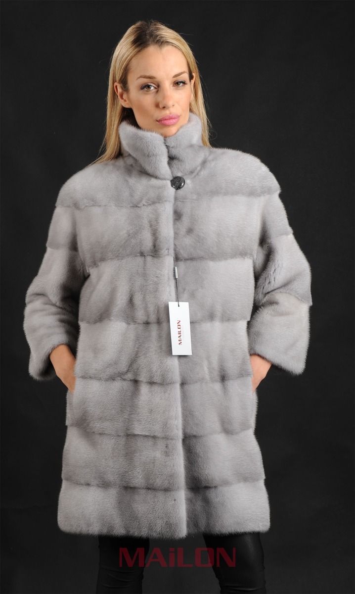 Sapphire Mink Coat Jacket with pelts across