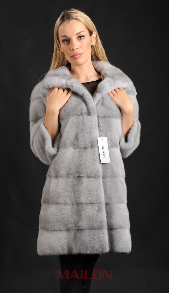 Sapphire Mink Coat Jacket with pelts across
