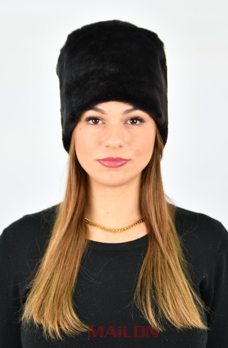 Black SAGA Mink Fur Hat