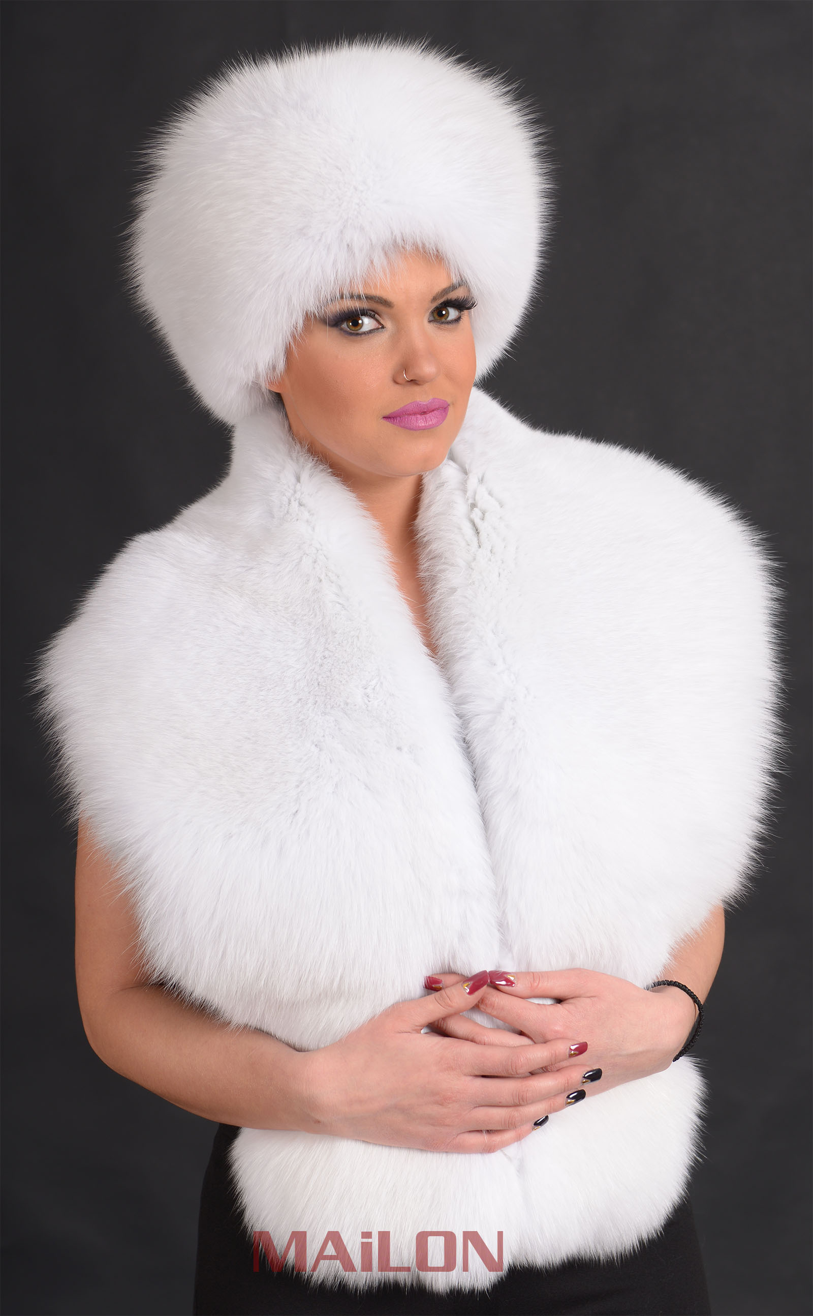 SAGA White Fox Fur collar - Bridal - Wedding