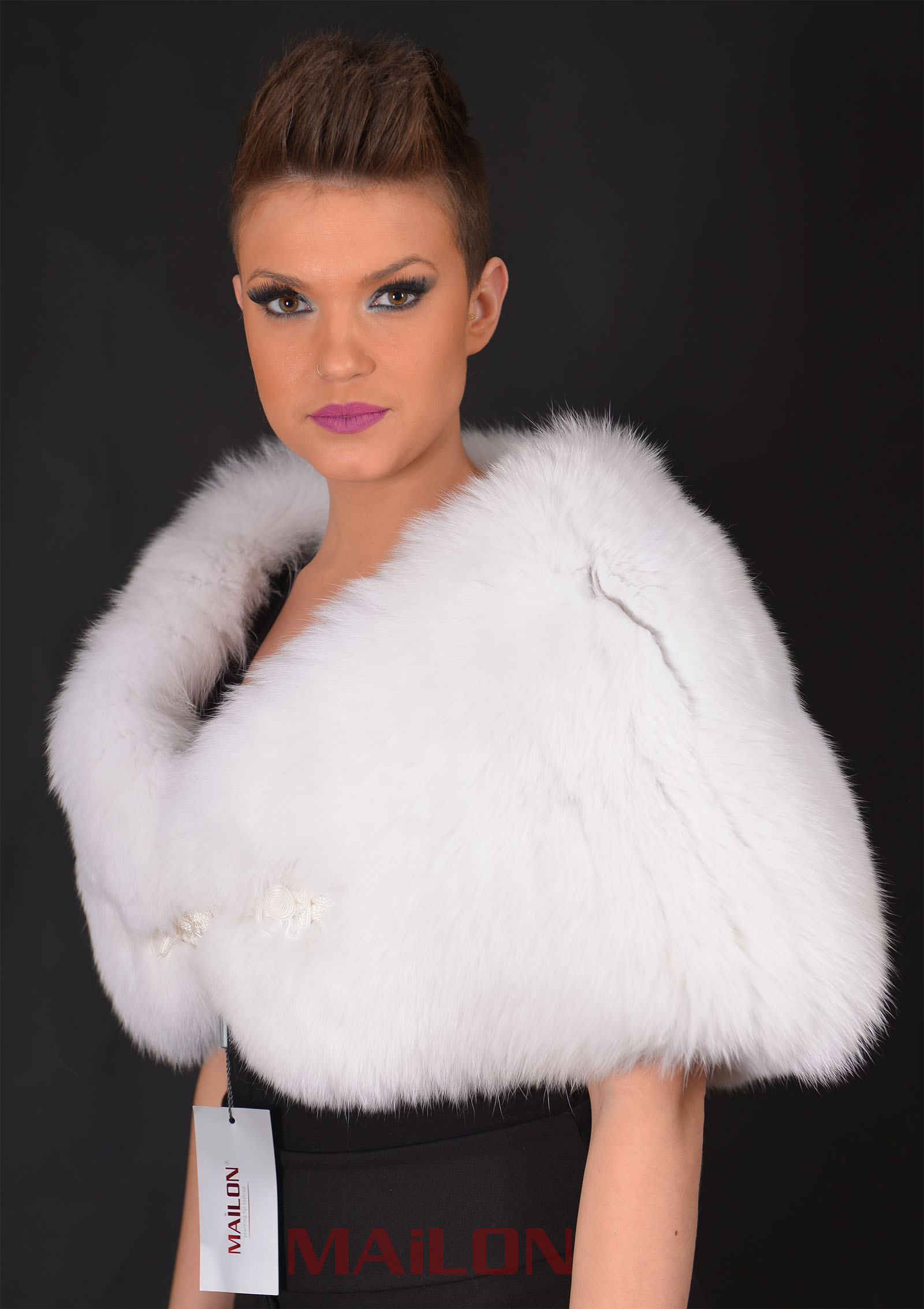 Feathered SAGA White Fox stole- One Size Fits All