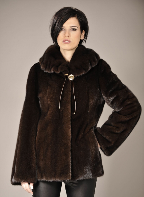 SAGA ROYAL Mahogany mink fur jacket - Size XL